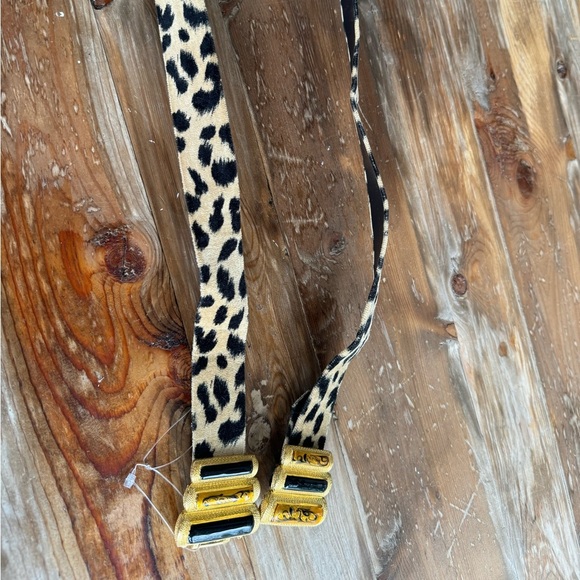 Vintage belt leopard belt cheetah belt Gay Boyer adjustable jeweled belt main image 9